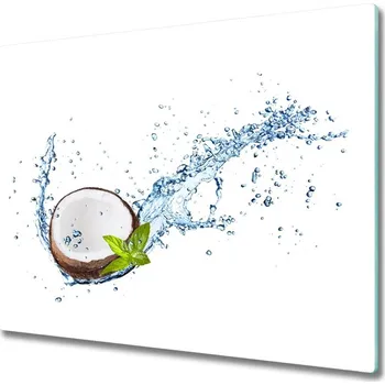 Kuchyňské prkénko Skleněná krájecí deska Kokos a voda 60x52 cm