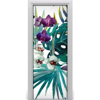 Fototapeta Samolepící fototapeta na dveře havajský vzor 85x205 cm