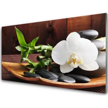 Obklad Skleněné obklady do kuchyně Kameny Zen Bílá Orchidej 125x50 cm