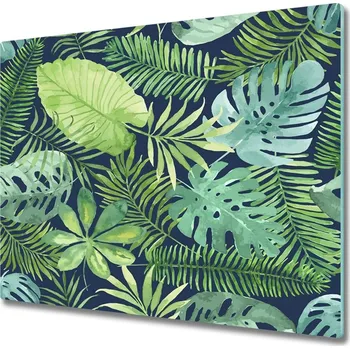 Kuchyňské prkénko Skleněná krájecí deska Tropické listy 60x52 cm