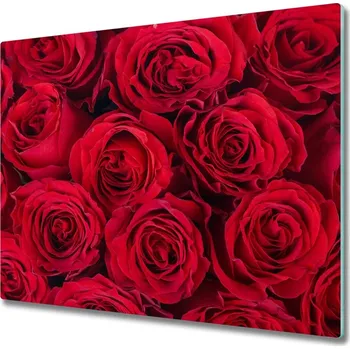 Kuchyňské prkénko Skleněná krájecí deska růže 60x52 cm