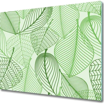 Kuchyňské prkénko Skleněná krájecí deska Leaves pattern 60x52 cm