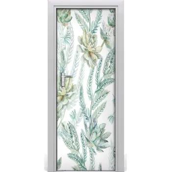 Fototapeta Samolepící fototapeta na dveře květinový vzor 95x205 cm