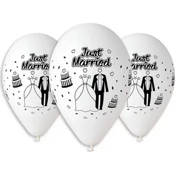 Latexový balonek svatební - Just Married 30 cm