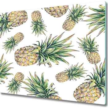 Kuchyňské prkénko Skleněná krájecí deska ananasy 60x52 cm