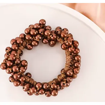 B-TOP Gumička do vlasů s perličkami Druh barvy: Bronzová