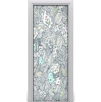 Fototapeta Samolepící fototapeta na dveře květinový vzor 95x205 cm