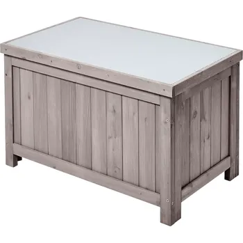 Zahradní úložný box Zahradní box úložný Henriette, dřevo, šedá, 75 × 45 × 45 cm