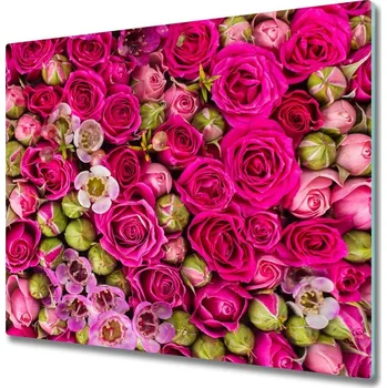 Kuchyňské prkénko Skleněná krájecí deska růže 60x52 cm