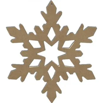 Vánoční dekorace Dřevěný výřez k dekoraci Gomille závěsný, 10 cm – ledová vločka