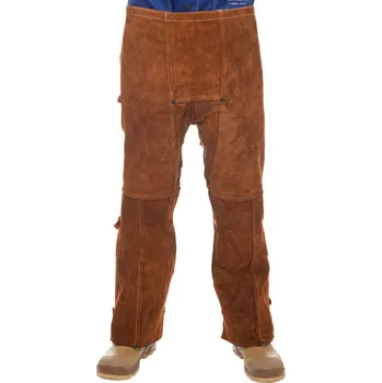 Příslušenství ke svářečce Svářečské kalhoty WELDAS Lava Brown vzadu otevřené - ''kovbojské''