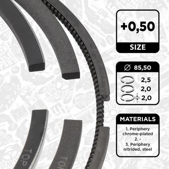 Píst motoru Sada pístních kroužků ET ENGINETEAM R1015150