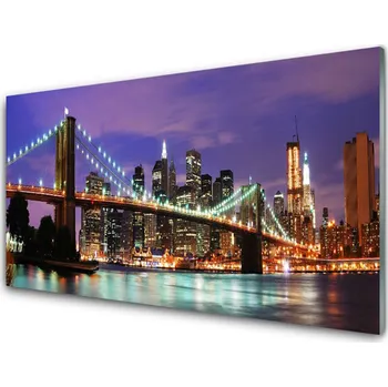 Obraz Obraz na skle Most Město Architektura 125x50 cm 2 Přívěsky