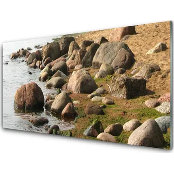 Obraz Obraz na skle Kameny Moře Krajina 125x50 cm 2 Přívěsky