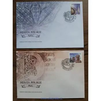 Poštovní známka POLSKO FDC 3980/1 města, r. 2002
