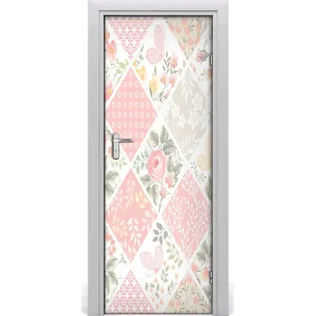 Fototapeta Samolepící fototapeta na dveře květinový vzor 75x205 cm