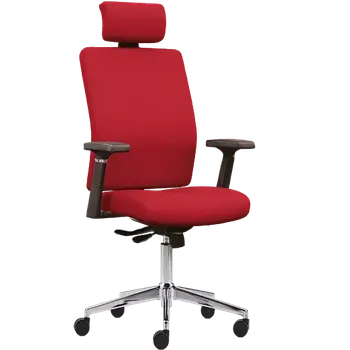 LENY židle kancelářská, kříž chrom, látka červená