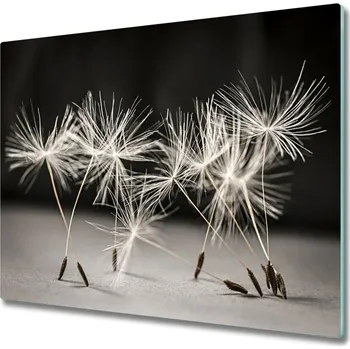 Kuchyňské prkénko Skleněná krájecí deska Pampeliška semena 60x52 cm