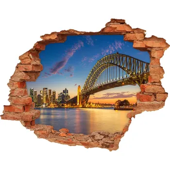 Fototapeta Díra 3D ve zdi nálepka Panorama Sydney