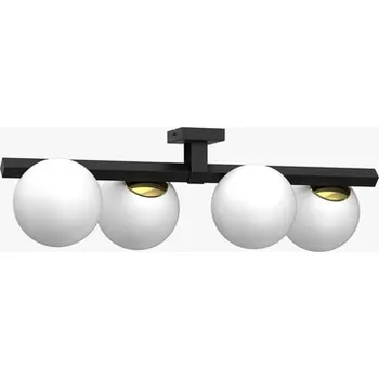 Stropní svítidlo se 4 stínidly ve tvaru koule IDRIS IV černo-zlaté