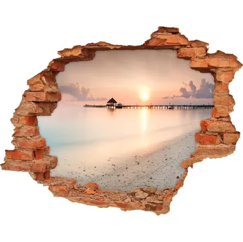 Fototapeta Nálepka fototapeta 3D výhled Pláž Maledivy