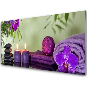 Obraz Obraz na skle Kameny Svíčky Umění 100x50 cm 2 Přívěsky