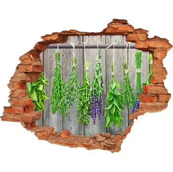 Fototapeta Nálepka 3D díra Bylinky na provázku