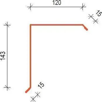 Střecha SATJAM Klempířské doplňky PMH35 ZL120 závětrná lišta horní RAL 8017 Hnědá