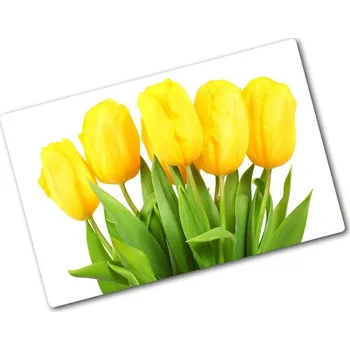 Kuchyňské prkénko Deska na krájení skleněná Žluté tulipány
