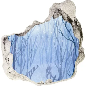 Fototapeta Díra 3D ve zdi nálepka Cihla les zima