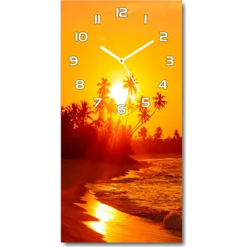 Hodiny Nástěnné hodiny tiché Tropická pláž