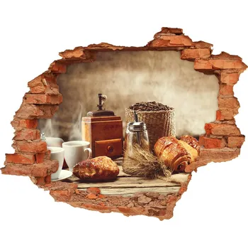 Fototapeta Nálepka díra na zeď beton Snídaně