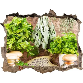 Fototapeta Nálepka 3D díra Bylinky na provázku