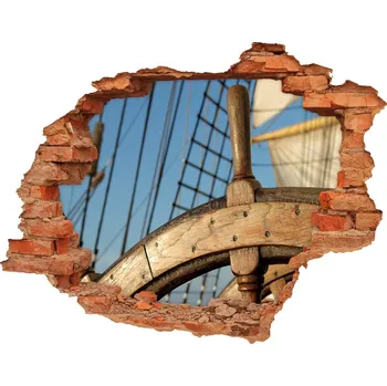 Fototapeta Foto fotografie díra na zeď Kormidlo na plachetnici
