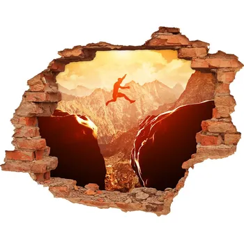 Fototapeta Samolepící díra na stěnu Skok nad propastí