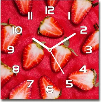 Hodiny Skleněné hodiny čtverec Podvodní jahody