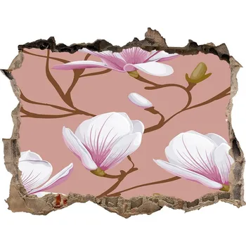 Fototapeta Nálepka 3D díra na zeď beton Magnólie