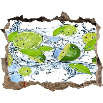 Fototapeta Nálepka 3D díra Limetky a voda