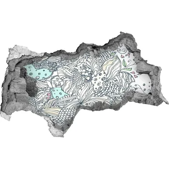 Fototapeta Fototapeta díra na zeď 3D Květinový vzor