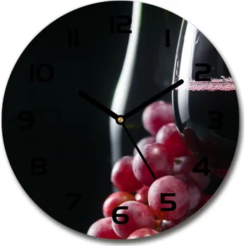 Hodiny Skleněné hodiny na stěnu Hrozny a víno