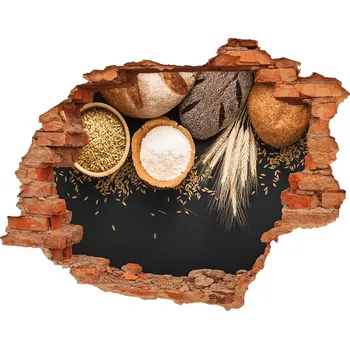 Fototapeta Nálepka 3D díra na zeď Pečivo a pšenice