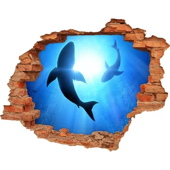 Fototapeta Díra 3D fototapeta nálepka Dva žraloci