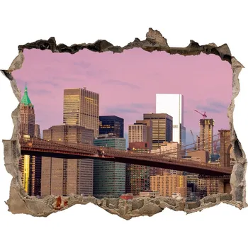 Fototapeta Fototapeta díra na zeď 3D Manhattan New York