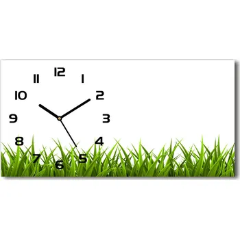 Hodiny Moderní skleněné hodiny na stěnu Tráva