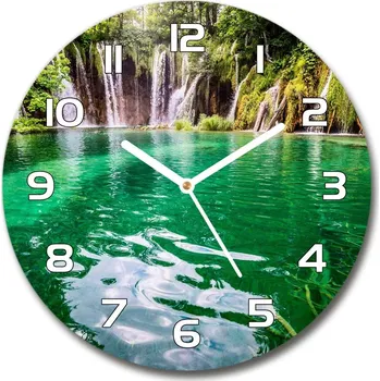 Hodiny Skleněné hodiny kulaté Plitvické jezero