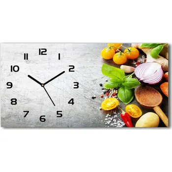 Hodiny Moderní skleněné hodiny na stěnu Zelenina