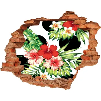 Fototapeta 3D díra na zeď Hawajské květiny