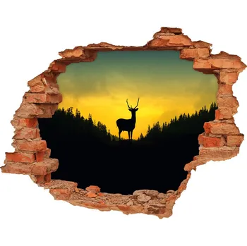 Fototapeta Díra 3D fototapeta na stěnu nálepka Jelen