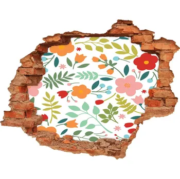 Fototapeta Nálepka 3D díra na zeď Květiny ilustrace