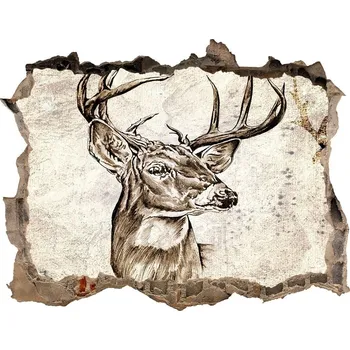 Fototapeta Díra 3D fototapeta na stěnu nálepka Jelen